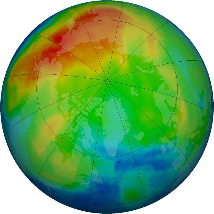 Arctic ozone map for 27 December 2001